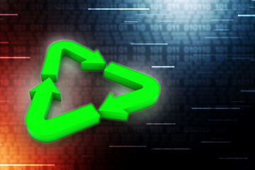 Rising colorful arrow . 3D illustration
