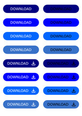 Sammlung von Downloadbutton in Blautönen