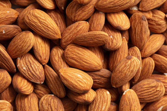 Close up of almond nuts as background.