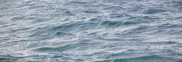 The smoothness of the water in the sea.