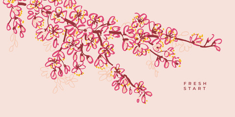 Spring blossom header, banner, card