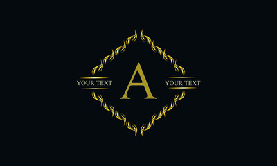 Modern emblem, monogram with the letter A. Icon, company brand. Logo design for business, beauty industry, cosmetics, salon, boutique, company, corporation.