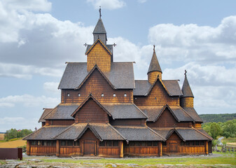 Fototapeta na wymiar Heddal stave church, is a stave church in Notodden municipality in Vestfold and Telemark county,Norway,scandinavia,Europe