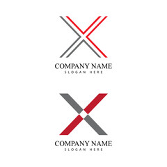 X Letter Logo Template vector icon illustration design