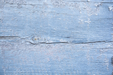 old vintage natural wood blue background with peeled paint