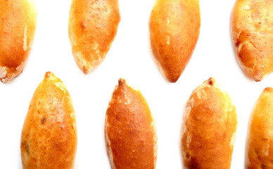 Cabbage patties isolated on a white background.