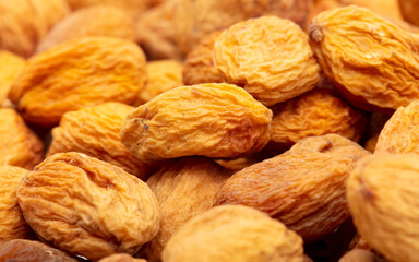 Dried apricots as an abstract background.