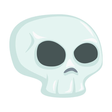 Skull Emoji Icon Illustration. Skeleton Vector Symbol Emoticon Design Doodle Vector.