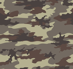 Fototapeta premium Camouflage gray seamless vector pattern, military texture for printing.