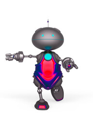 mini bot is running in white background