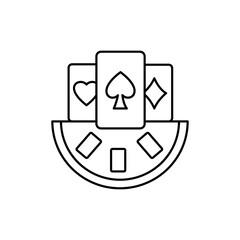 Poker olor line icon. Pictogram for web page, mobile app, promo.