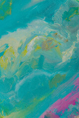 abstract creative background: light bright chaotic spots of oil paint on linen canvas before tone priming