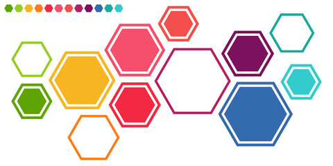 colored futuristic hexagonal teamwork process