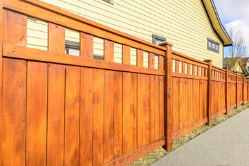 wooden fence with houses