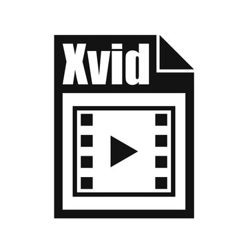 Xvid File Icon, Flat Design Style