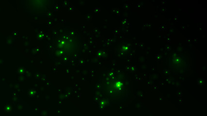 Green Light Spark Particles. Beautiful abstract background. Vector illustration
