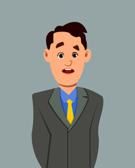Businessman confused facial expression vector illustration. Businessman character expression for design, motion or animation.