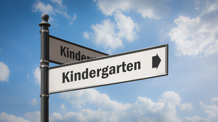 Street Sign to Kindergarten