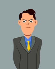 Businessman daunting facial expression vector illustration. Businessman character expression for design, motion or animation.