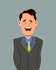 Businessman joy facial expressionvector illustration. Businessman character expression for design, motion or animation.