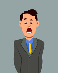Businessman shocking facial expression vector illustration. Businessman character expression for design, motion, or animation.