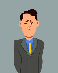 Businessman anger facial expressionvector illustration. Businessman character expression for design, motion or animation.