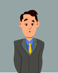 Businessman upset facial expressionvector illustration. Businessman character expression for design, motion or animation.