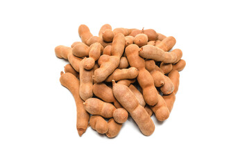 Sweet tamarind isolated on white background.