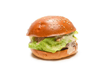 Hamburger isolated on a white background.