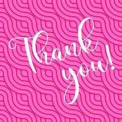 Thank You Card. Hand Written Lettering for Title, Heading, Photo Overlay, Wedding Invitation, Thank You Message.