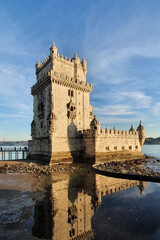 The Belem Tower (Torre de Belem), Lisbon, Portugal.