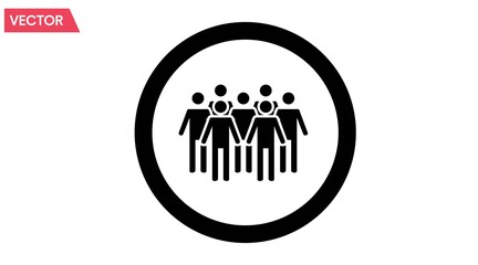 Vector isolated peorple icon. People roundad flat sign