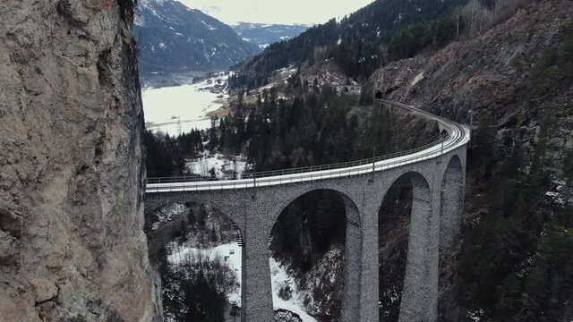 Landwasserviadukt train bridge in swizerland