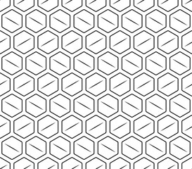 Abstract geometric black and white creative fashion hexagon and line pattern