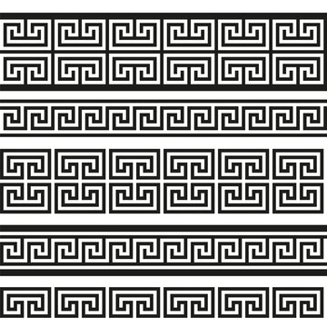 Greek key seamless pattern. Geometric meander. Abstract vector vintage background