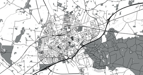 Urban vector city map of Slagelse, Denmark