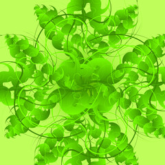 green floral background with leaves