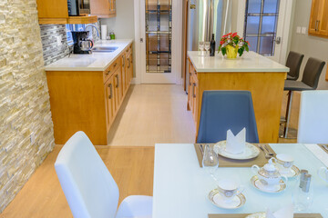 Modern dining room in luxury house.