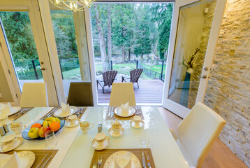 Modern dining room in luxury house.