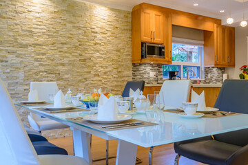 Modern dining room in luxury house.