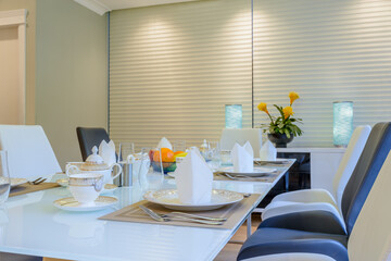 Modern dining room in luxury house.