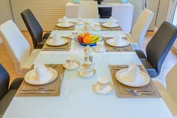 Modern dining room in luxury house.