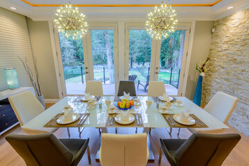 Modern dining room in luxury house.