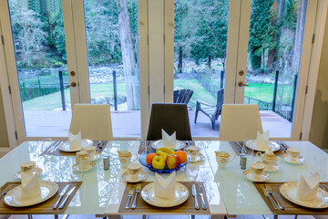 Modern dining room in luxury house.