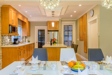 Modern dining room in luxury house.