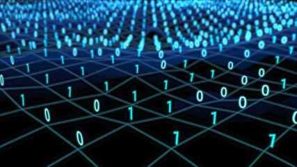 Fototapeta premium 4K Block chain concept zoom out - Chain of users connected of network connections. decentralized network. interconnected people. cryptocurrency blockchain on a dark background. defi file sharing.