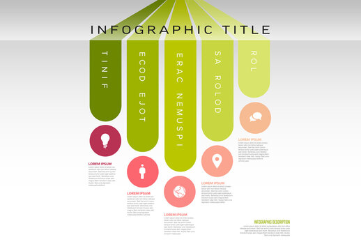 Multipurpose Green Red Infographic  with Vertical Stripes on the Edge
