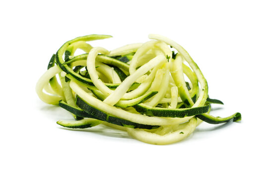 Zucchini noodle isolated on white background