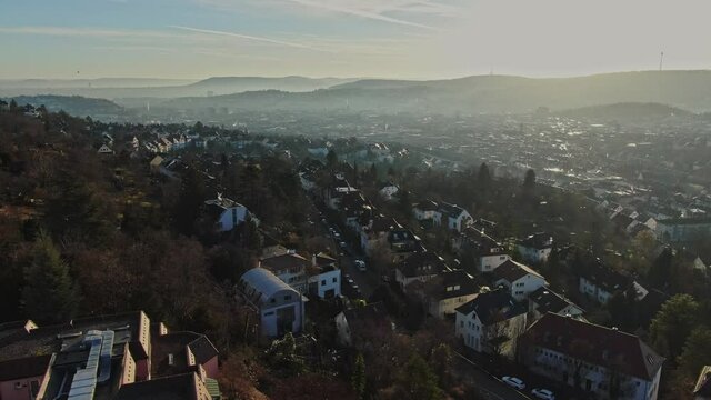 Aerial view of Stuttgart bevore sun rise