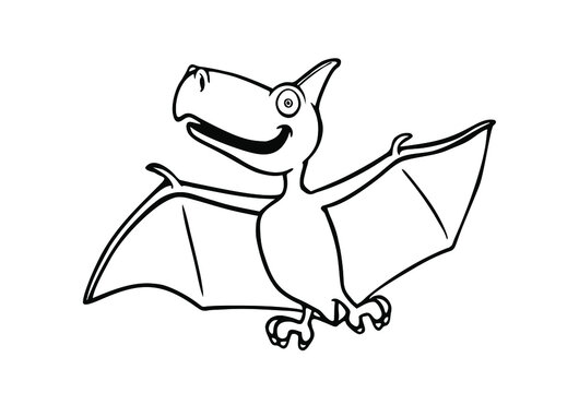 black and white pterodactyl flying clip art preview